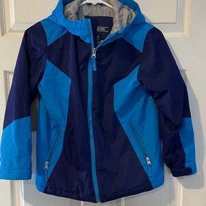 Lands' End Kids Size 8 Two-Tone Blue Coat with Hood